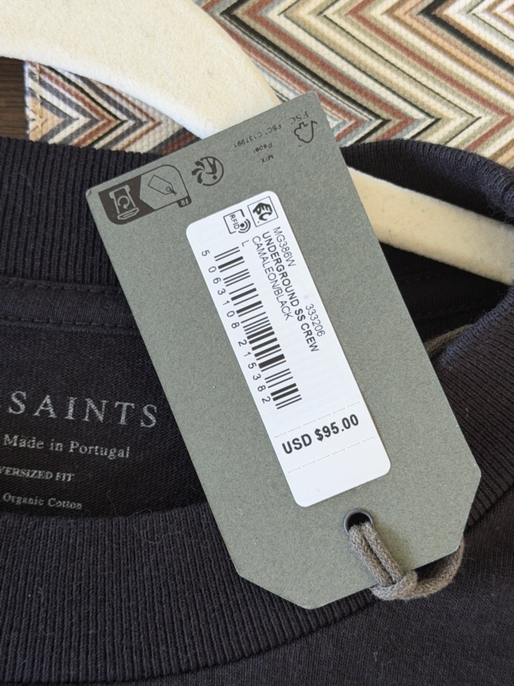 AllSaints Men’s Underground Black London Tee shirt